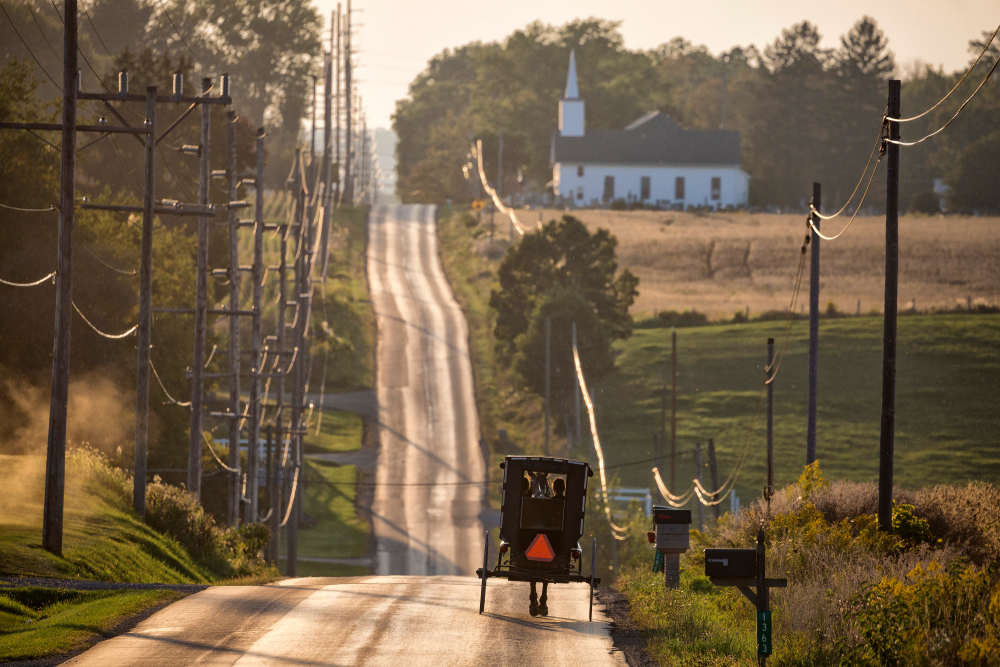 A buggy driving in Amish Country Ohio