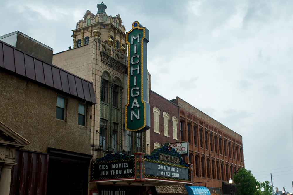 The architecture in Jackson Michigan a small town