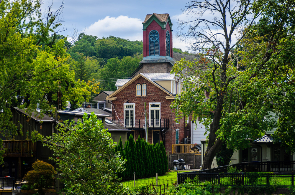 Steeple Building In Historic town in Pennsylvania, New Hope