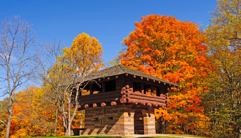 Lookout tower in Brown County State Park in Indiana. One of the places for a romatic getaway in the Midwest. 