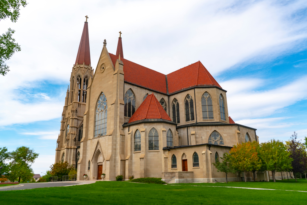 Cathedral of St Helena in Helena a beautiful building with a tower. 