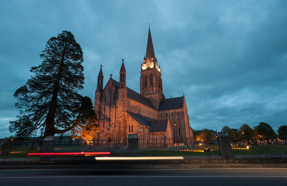 lit up cathedral at night things to do in killarney