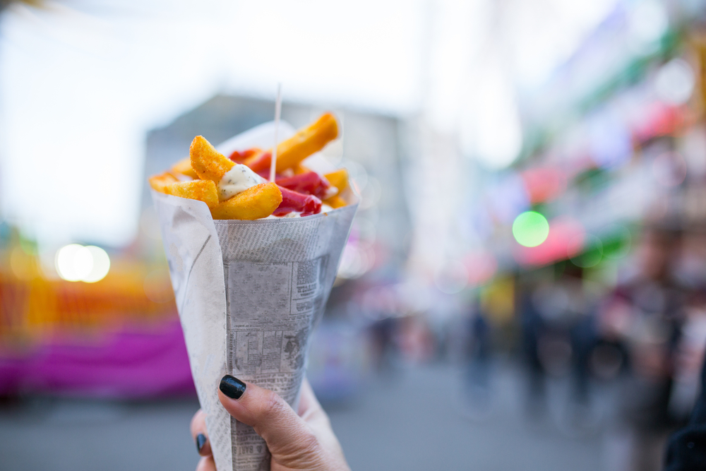 french fries in a cone