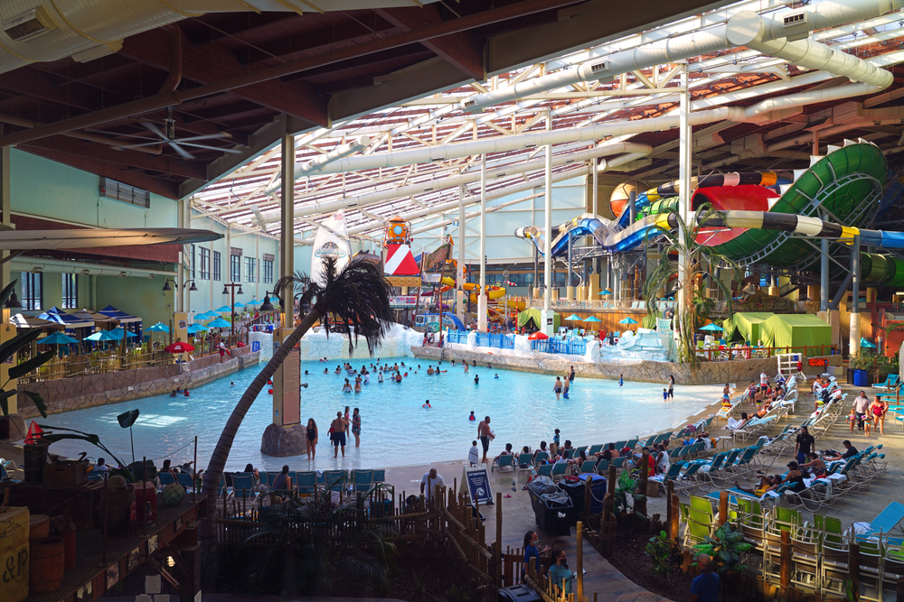 people playing in the indoor water park