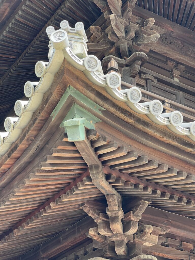 close up of wooden temple