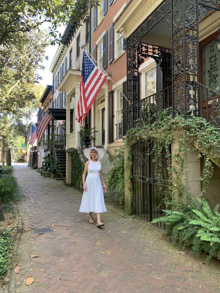 woman walking on a street