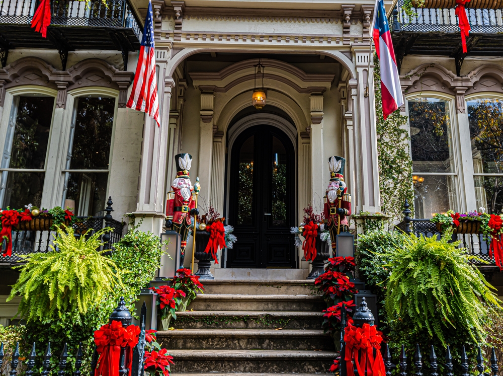 christmas decorations on a house christmas in savannah