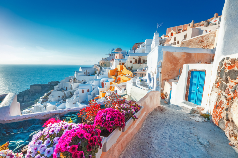 white houses on a coastal path