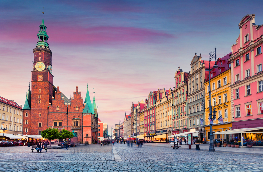 colorful buildings in the square