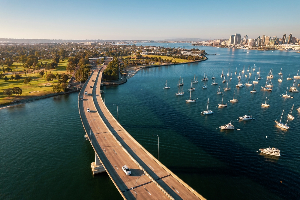 aeria view of a bridge over a body of water