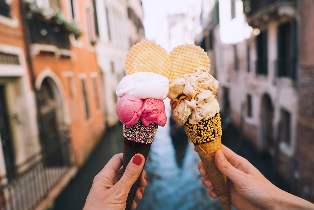 two colorful gelatos