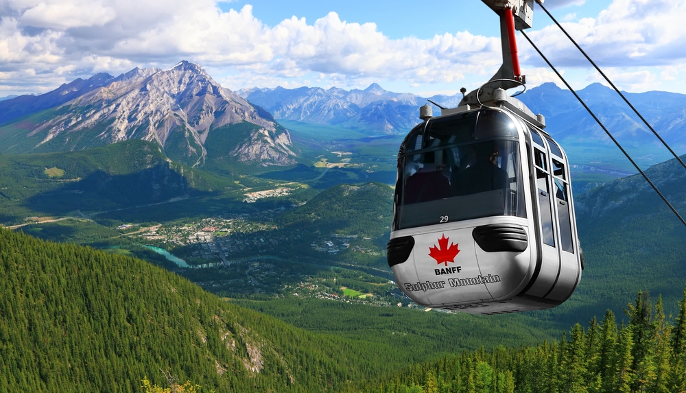 gondola with sulphur mountain written on it things to do in banff