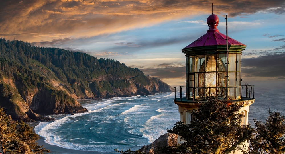 lighthouse on a beach oregon coast getaways