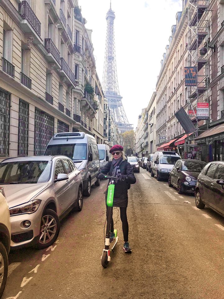 Unusual things to do in Paris riding Lime scooter