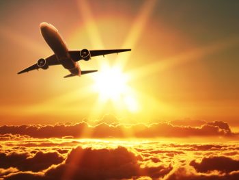 How not to get sick when flying airplane taking off at dawn