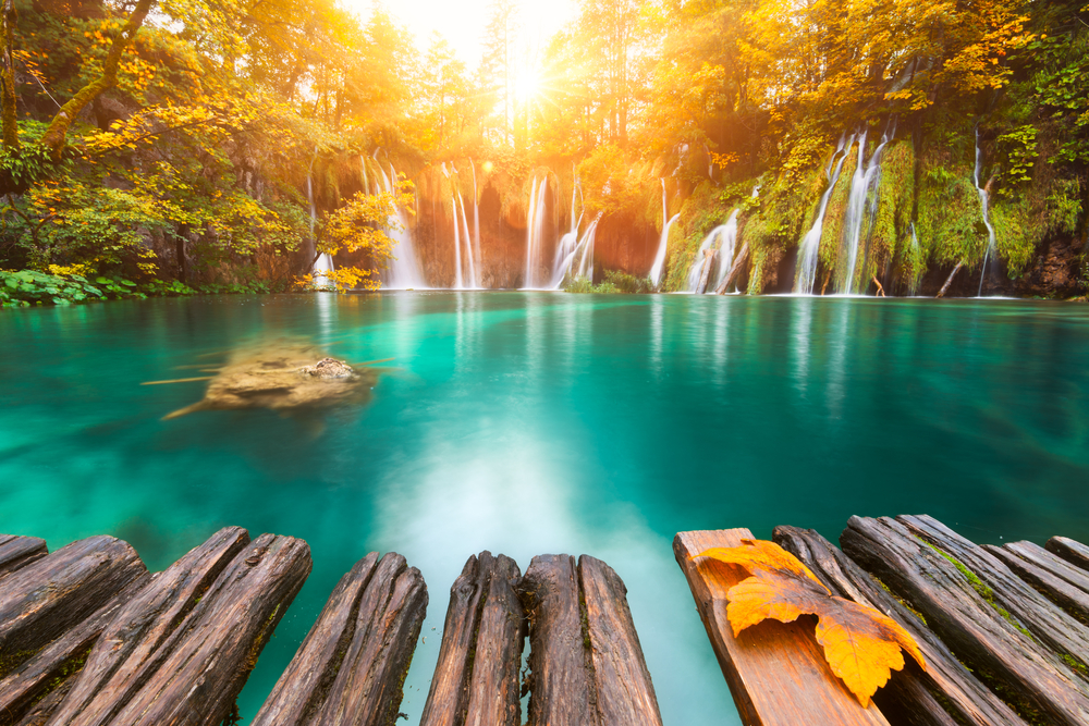 When visiting Croatia you can see Plitvice National Park and its waterfalls