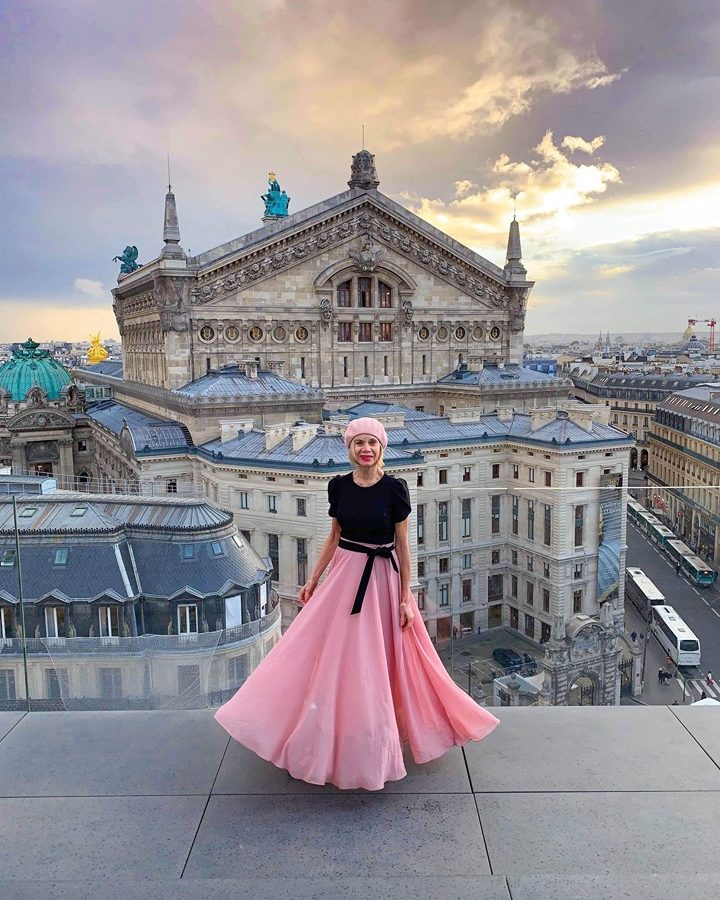 Linda On The Run on rooftop of Galeries Lafayette in Paris London