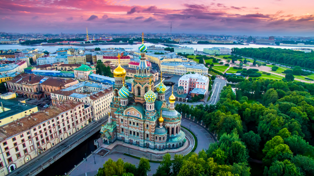 Russia is so beautiful from the sky at sunset