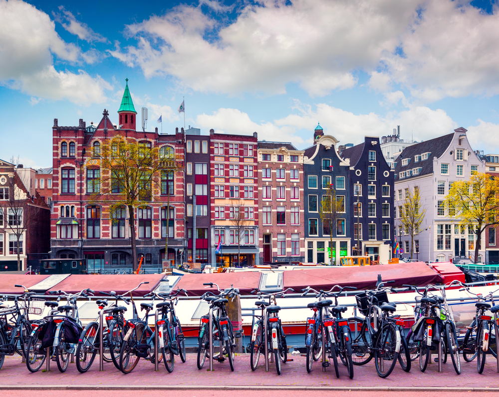 Bikes and bike riders are everywhere in Amsterdam