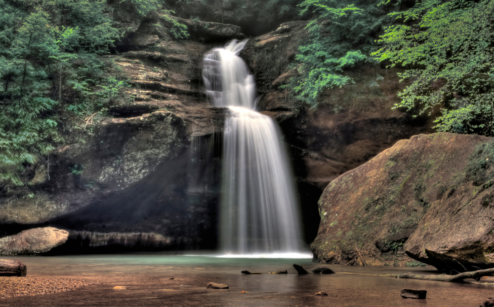 Lower Falls is reached by a short hike through Old Man's Gorge