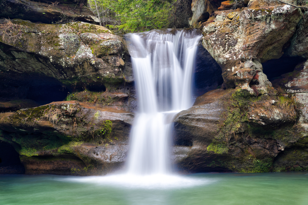 Upper Falls in Hocking Hills is one of Ohio's popular waterfalls