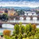 The Vltava River bisects Prague Czechia