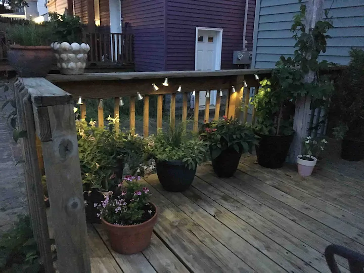 This is the front porch of the lovely Sailor's Parlor a unique Airbnb in Cleveland Ohio