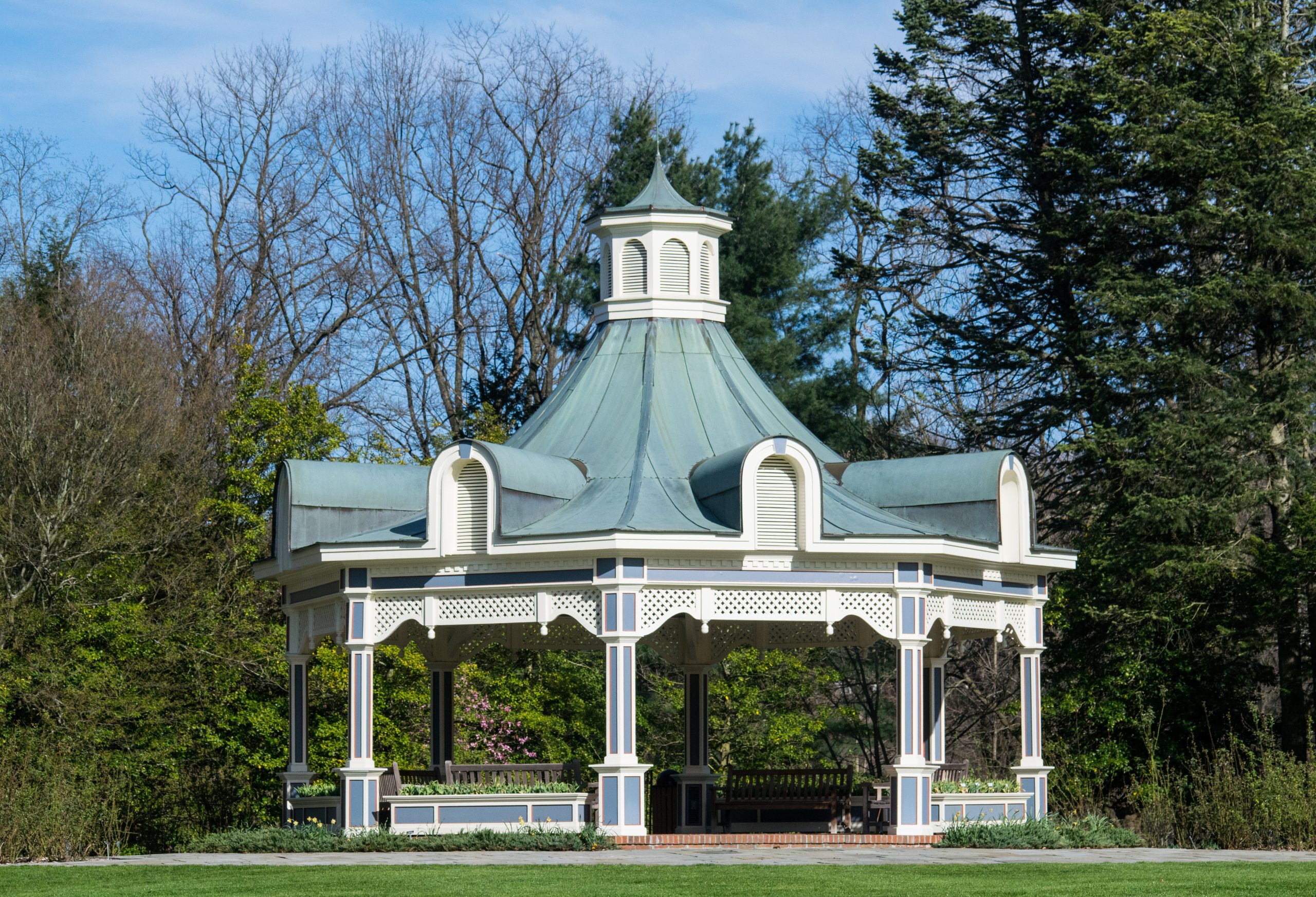 This beautiful gazebo is located in Fellows Riverside Gardens in Mill Creek Park