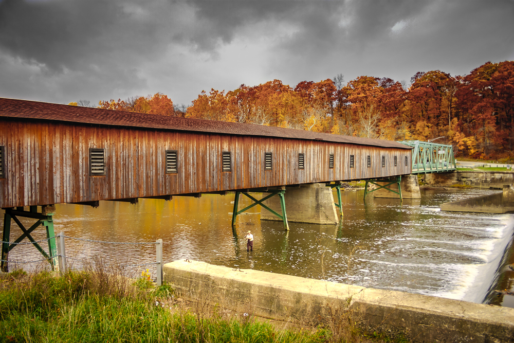 Fall Foliage in Ohio is spectacular especial when viewing covered bridges