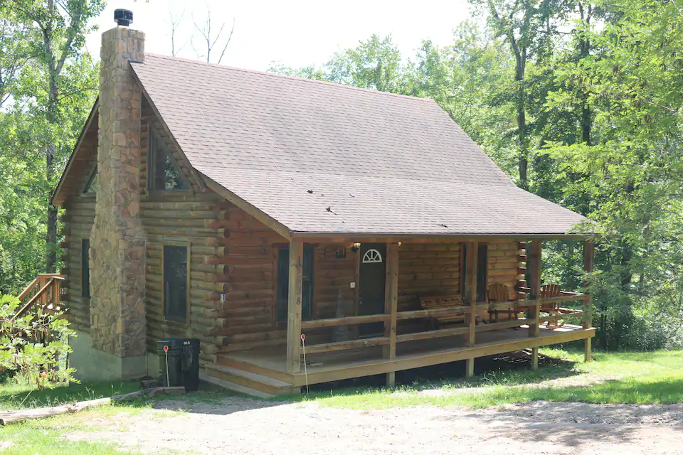 Rustic cabin in woods