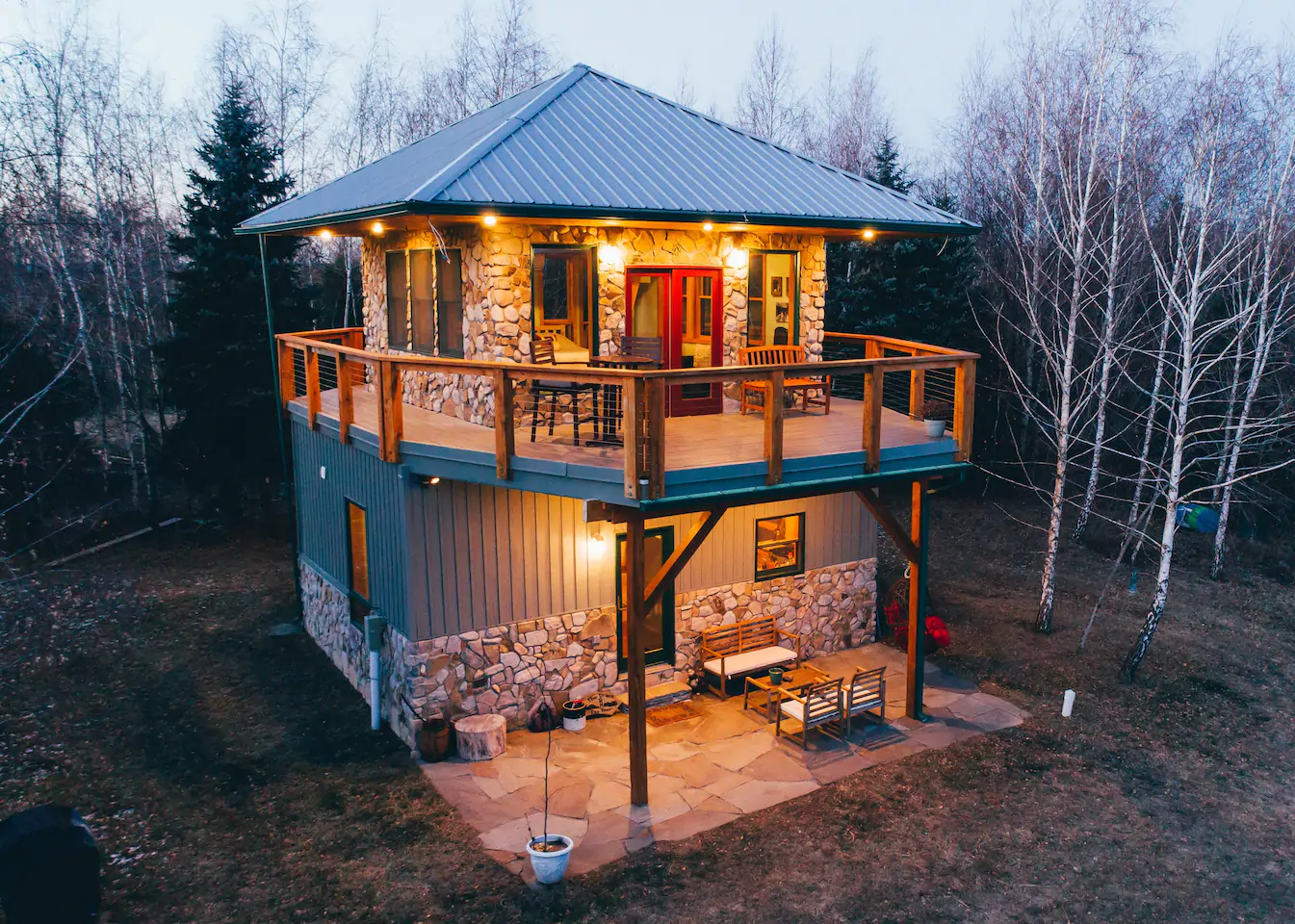 Firetower chalet with majestic at dusk