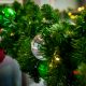 Festive holiday garland with bright ornaments