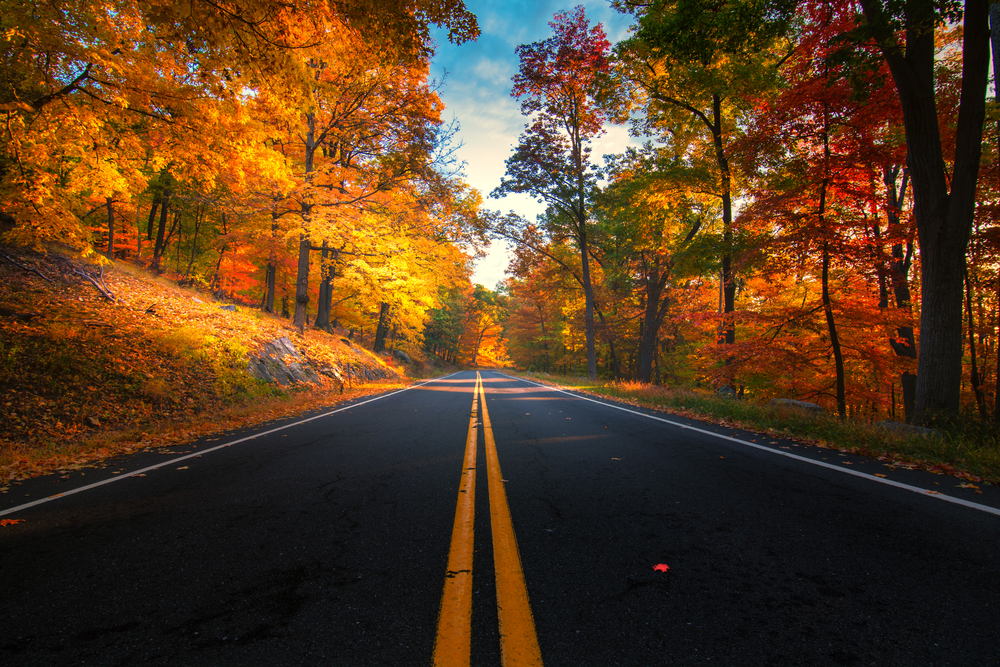 Blazing fall colors on New York byway