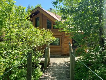 Unique octagonal log cabin