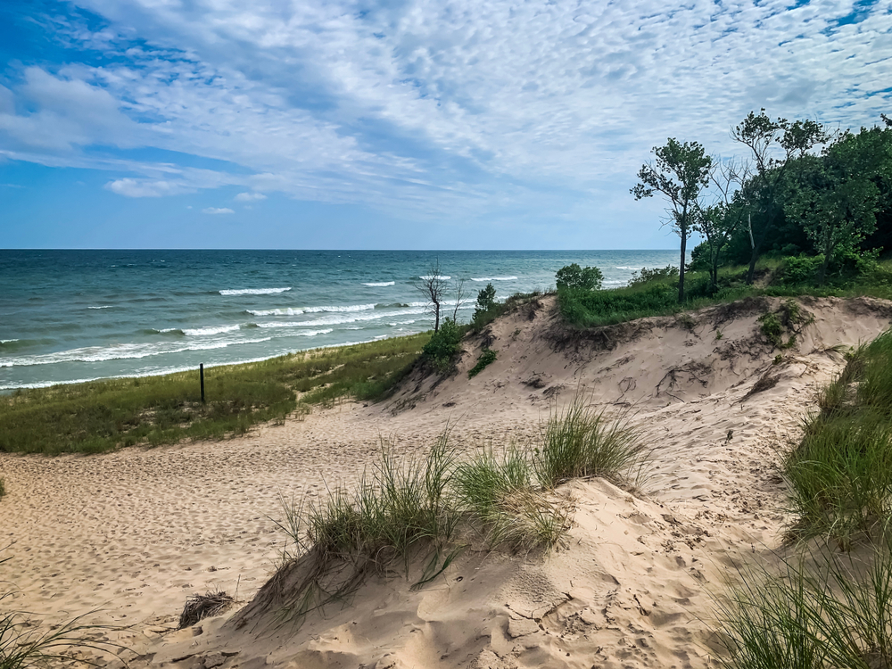 The beach at Indiana Dunes National Park in Indiana one of the best day trips from Chicago