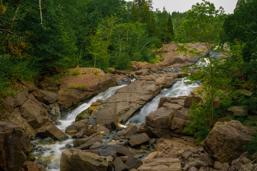 The Beaver Falls along the Split Rock River in Beaver Bay Minnesota