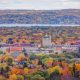 Downtown of Traverse,City, Michigan in the fall