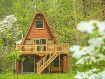 a charming a-frame cabin VRBO in Ohio at Hocking Hills State Park
