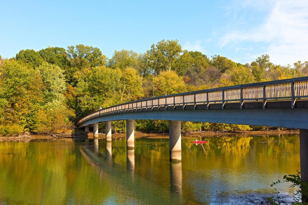 Bridge leading onto Theodore Roosevelt Island.