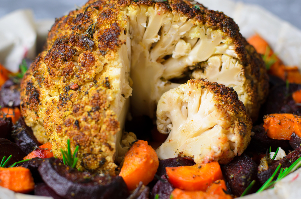 Whole Roasted Cauliflower with Vegetables in an article about restaurnats in Dublin. 