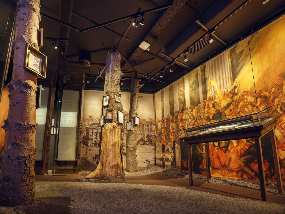 An exhibit inside the Haus der Musik, a music museum in Vienna