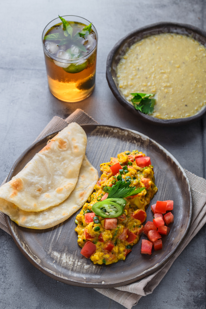 Akoori parsi style scrambled eggs with paratha in an article about the best brunch in London. 