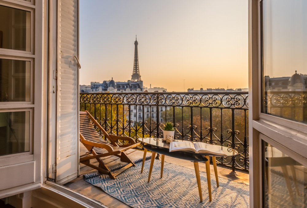 View from a hotel balcony in Paris in an article about boutique hotels in Paris. 