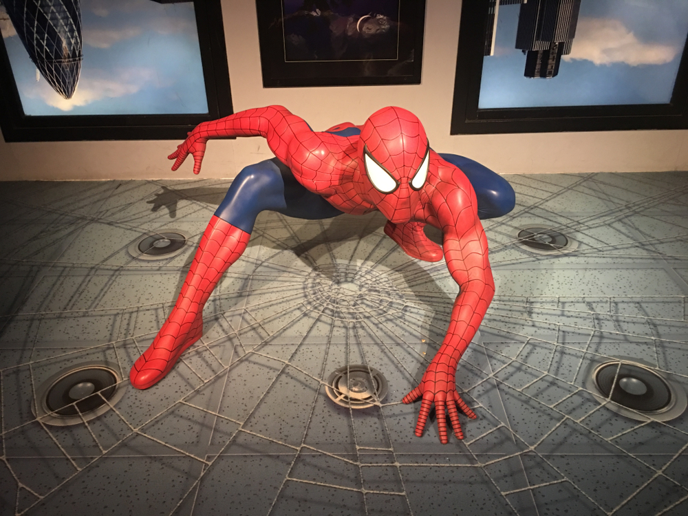 Madame Tussaud Museum, wax figure of Spiderman, hero of the Marvel comics.