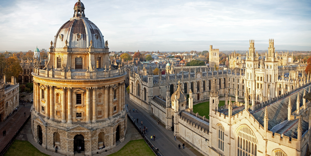 Radcliffe Camera and All Souls College, Oxford University, Oxford, UK. Taken from above 