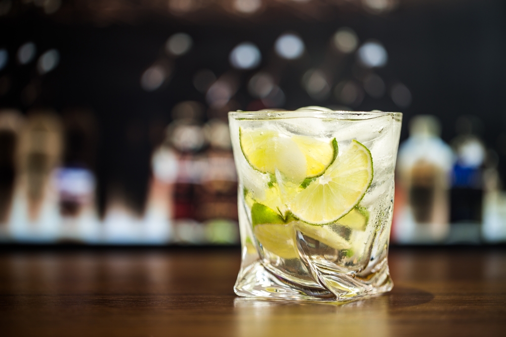 Cocktail glass full of lemons at a bar in Camden London