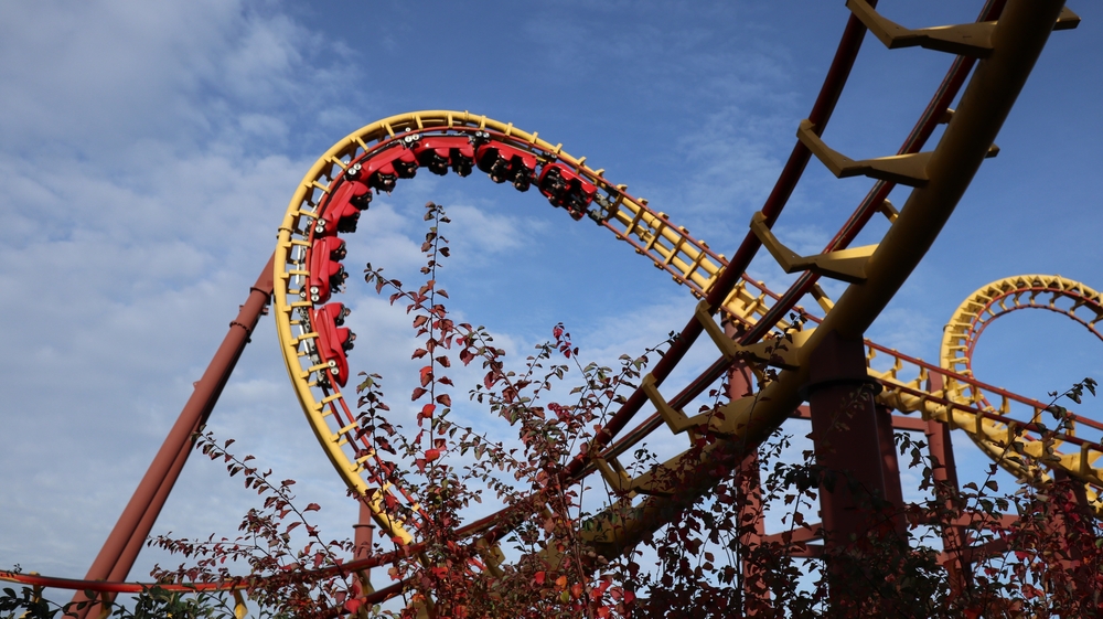 A roller coaster at Parc Astérix, one of the top things to do in Paris with kids.