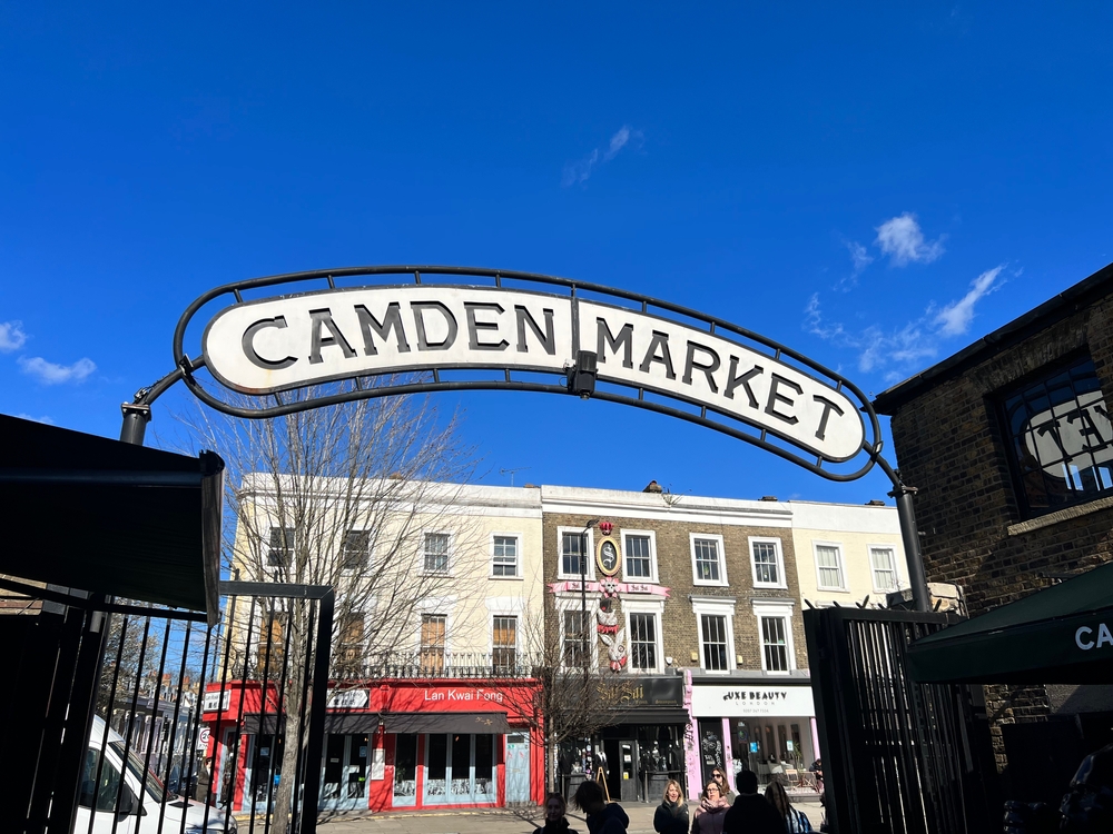 The Camden Market signboard over the entrance in an article about the best markets in London 