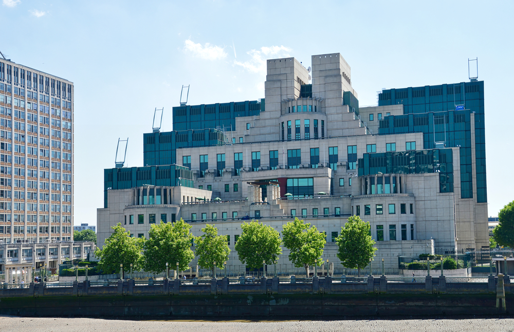ames Bond 007 MI6 headquarters in London, England, UK