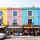 colorful buildings with shops restaurants in chelsea london